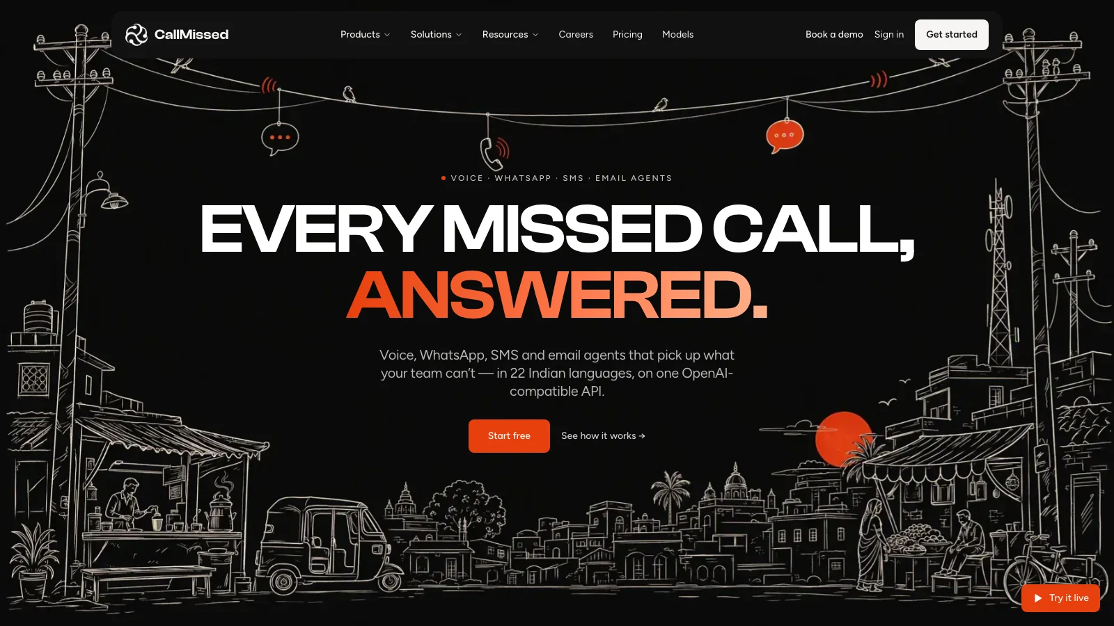 CallMissed.com in production